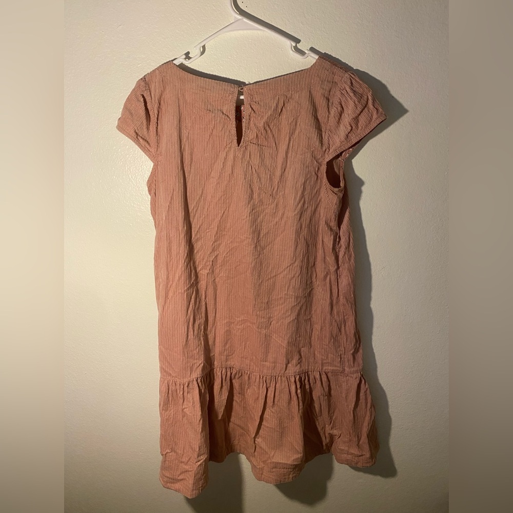 Anthropologie Maeve Tessa Pink Corduroy Drop Waist Shift Dress Size 10 - Picture 3 of 3